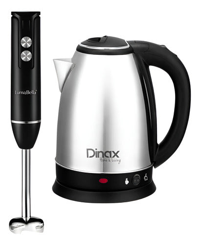 Combo Pava Eléctrica Acero Inoxidable Y Minipimer Mixer