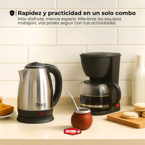 Combo Pava Eléctrica Y Cafetera Semi Automática De Filtro