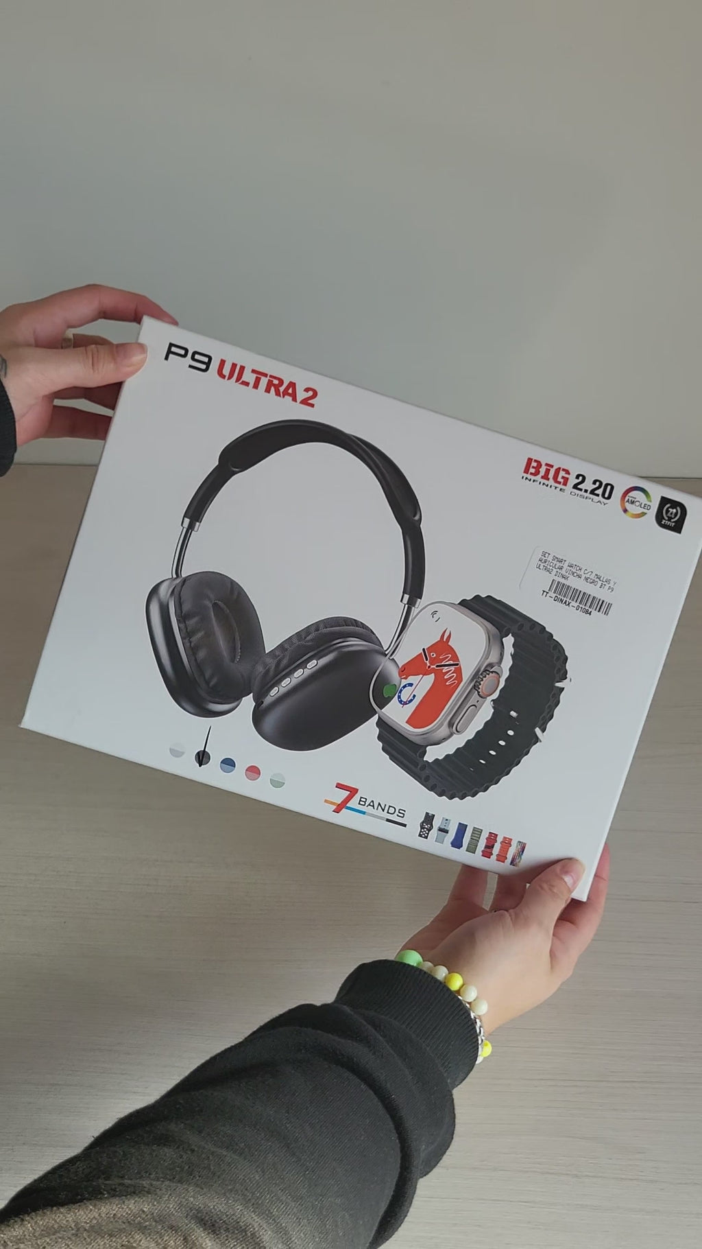 Reloj Smartwatch Con 7 Mallas Y Auriculares Bluetooth Combo